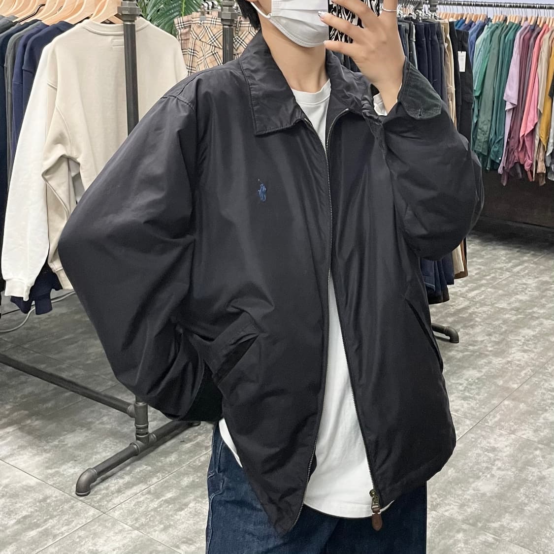 폴로 블랙 체크안감 폴리쉘 자켓 상품이미지1