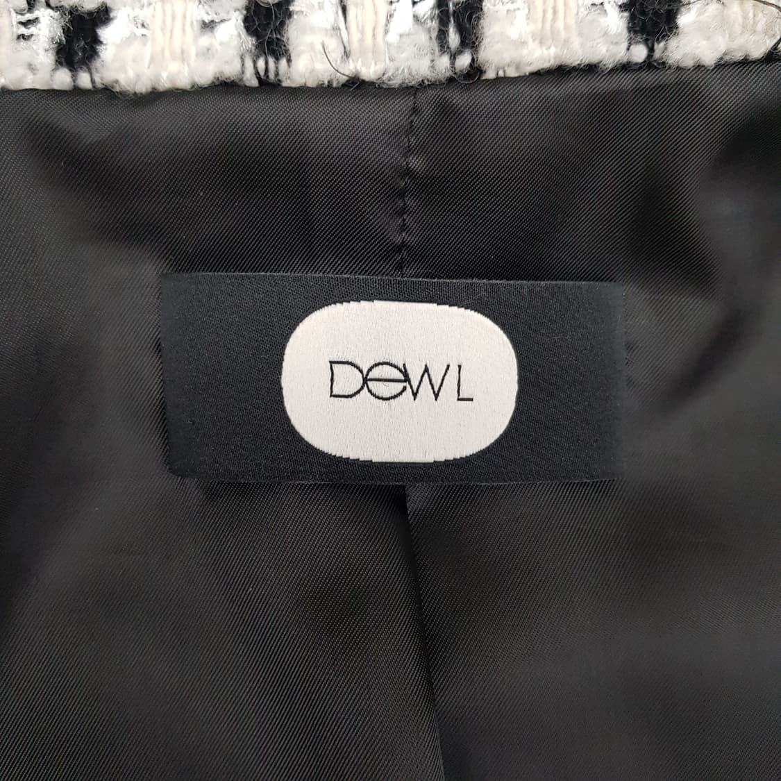 듀엘 DEWL 2021 하운드체크 니트 배색 자켓 S사이즈 상품이미지9