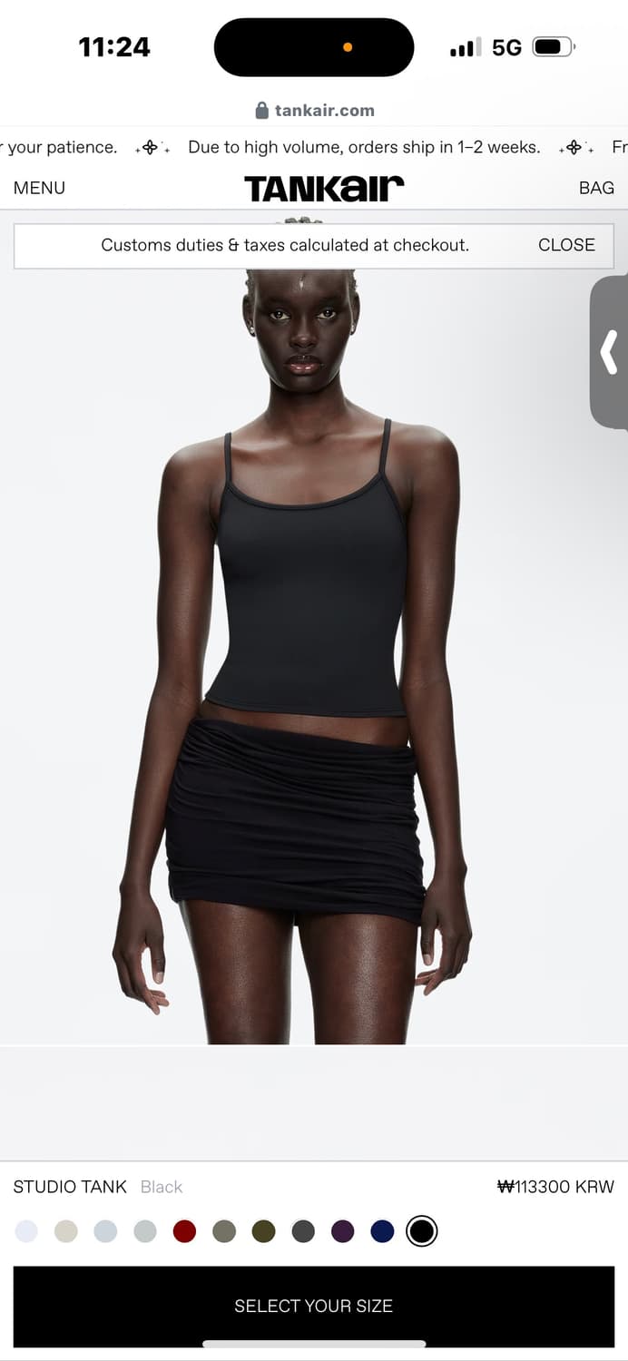 Tank air studio tank black 탱크에어 나시 M 상품이미지2