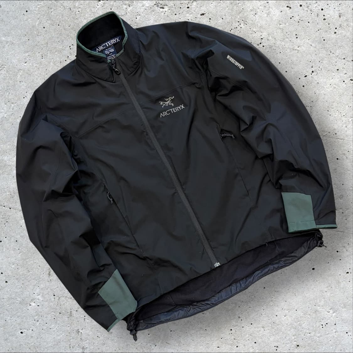 [S] 아크테릭스 윈드스토퍼 바람막이 블랙 집업 자켓 C574 상품이미지1