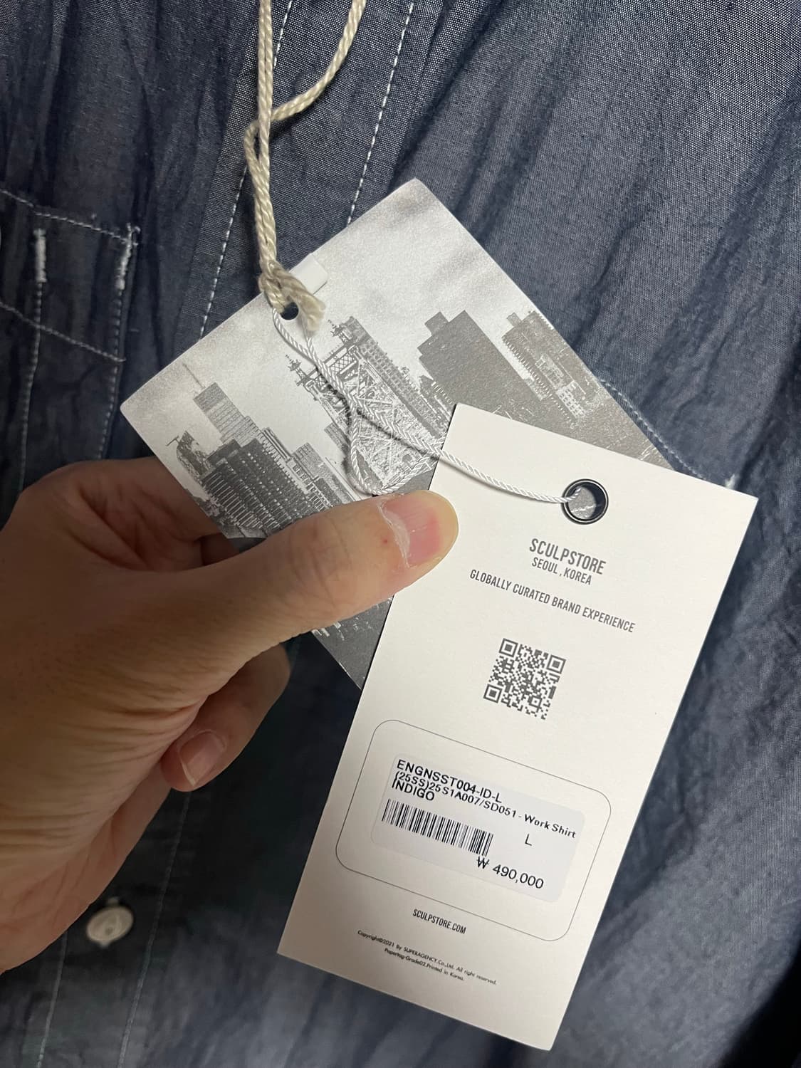 엔지니어드가먼츠 샴브레이셔츠 L 상품이미지4