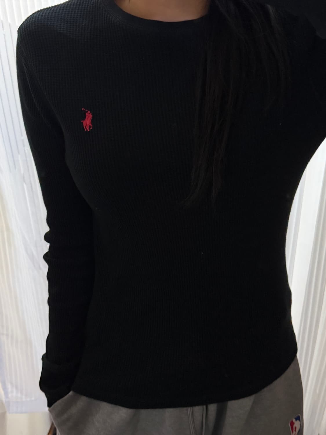 폴로 랄프로렌 와플 블랙 긴팔티 m 상품이미지1