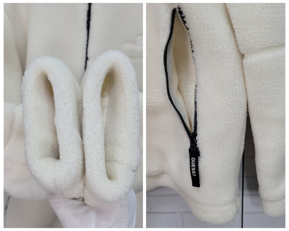 게스 뽀글이 스탠넥 플리스 집업 자켓 M 사이즈 남여공용 상태최상 상품이미지8