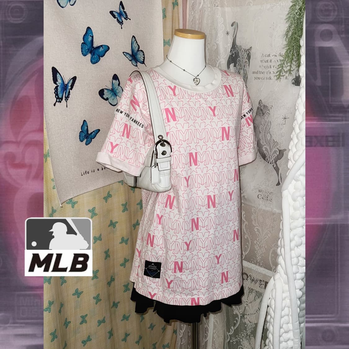 MLB 엠엘비 별 프린팅 오버핏 티셔트 상품이미지1