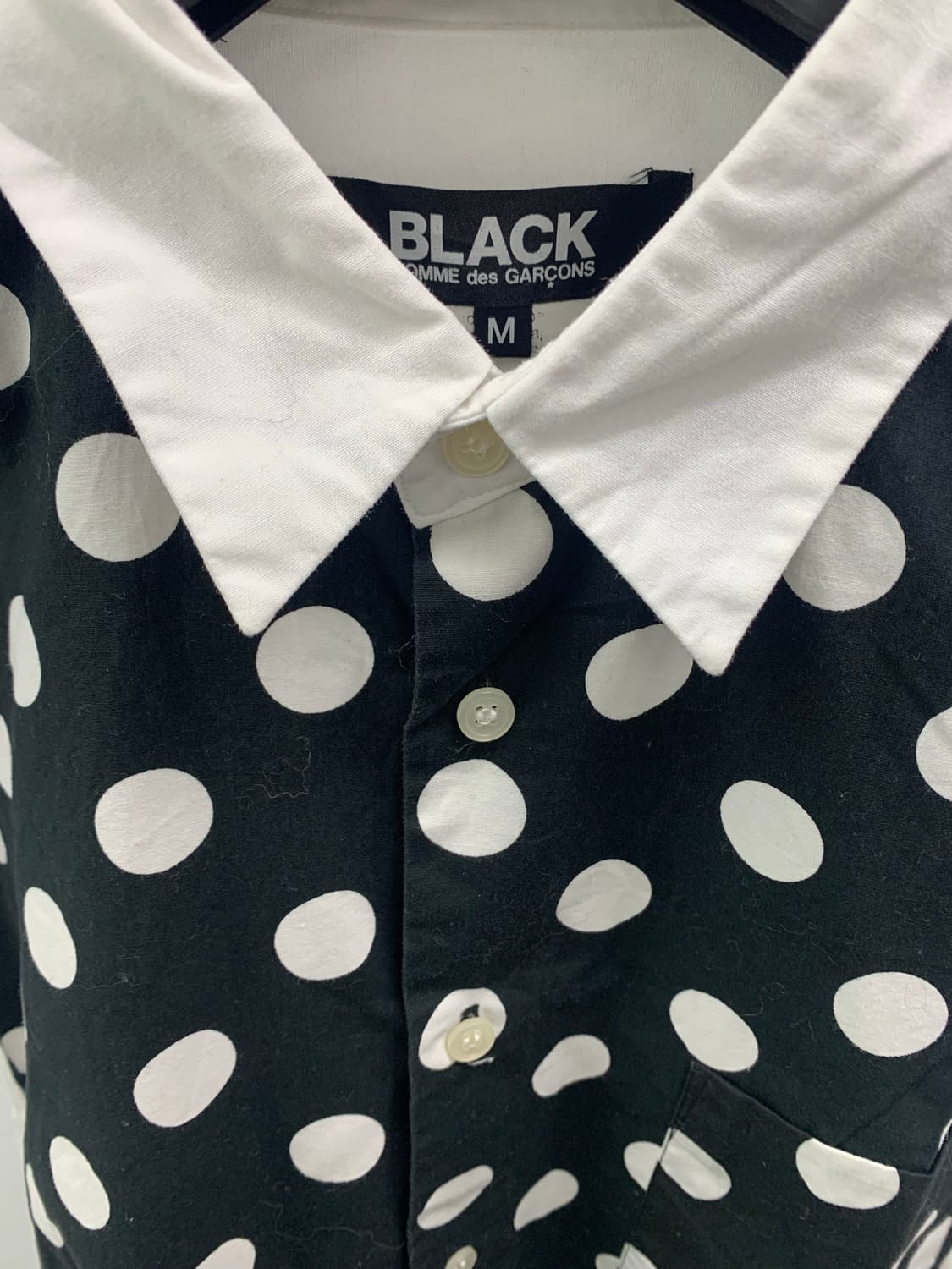 꼼데가르송 블랙 도트 도킹 셔츠 상품이미지4