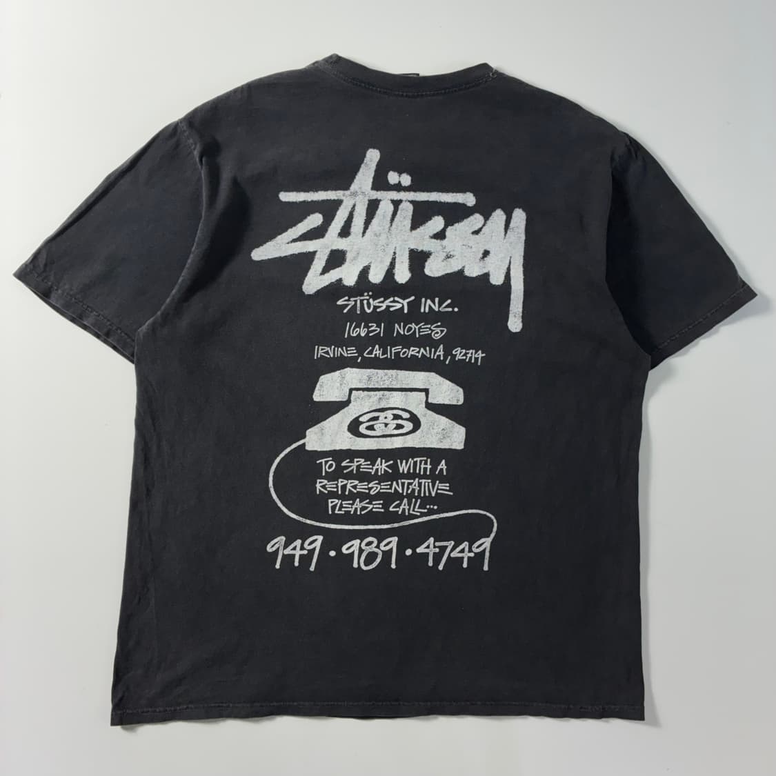 Stussy  스투시 올드폰 피그먼트 다이드 블랙 반팔티셔츠  상품이미지2