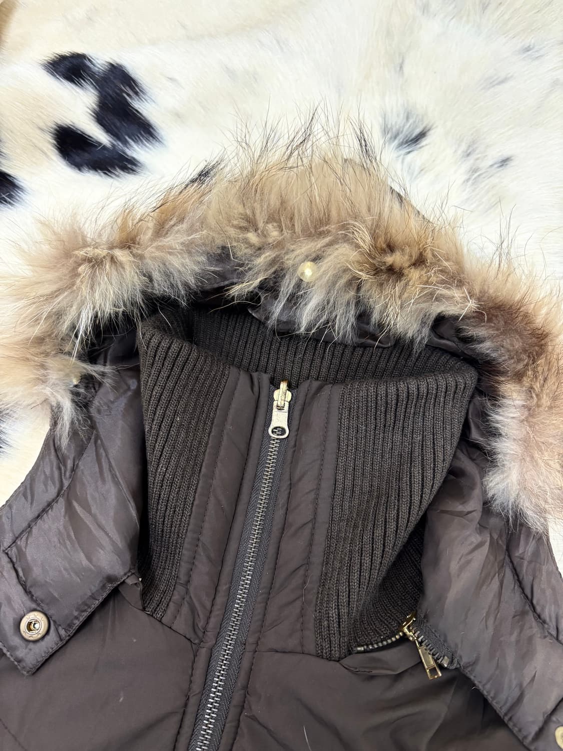 High Neck Design Multi Pocket Brown Fur  상품이미지8