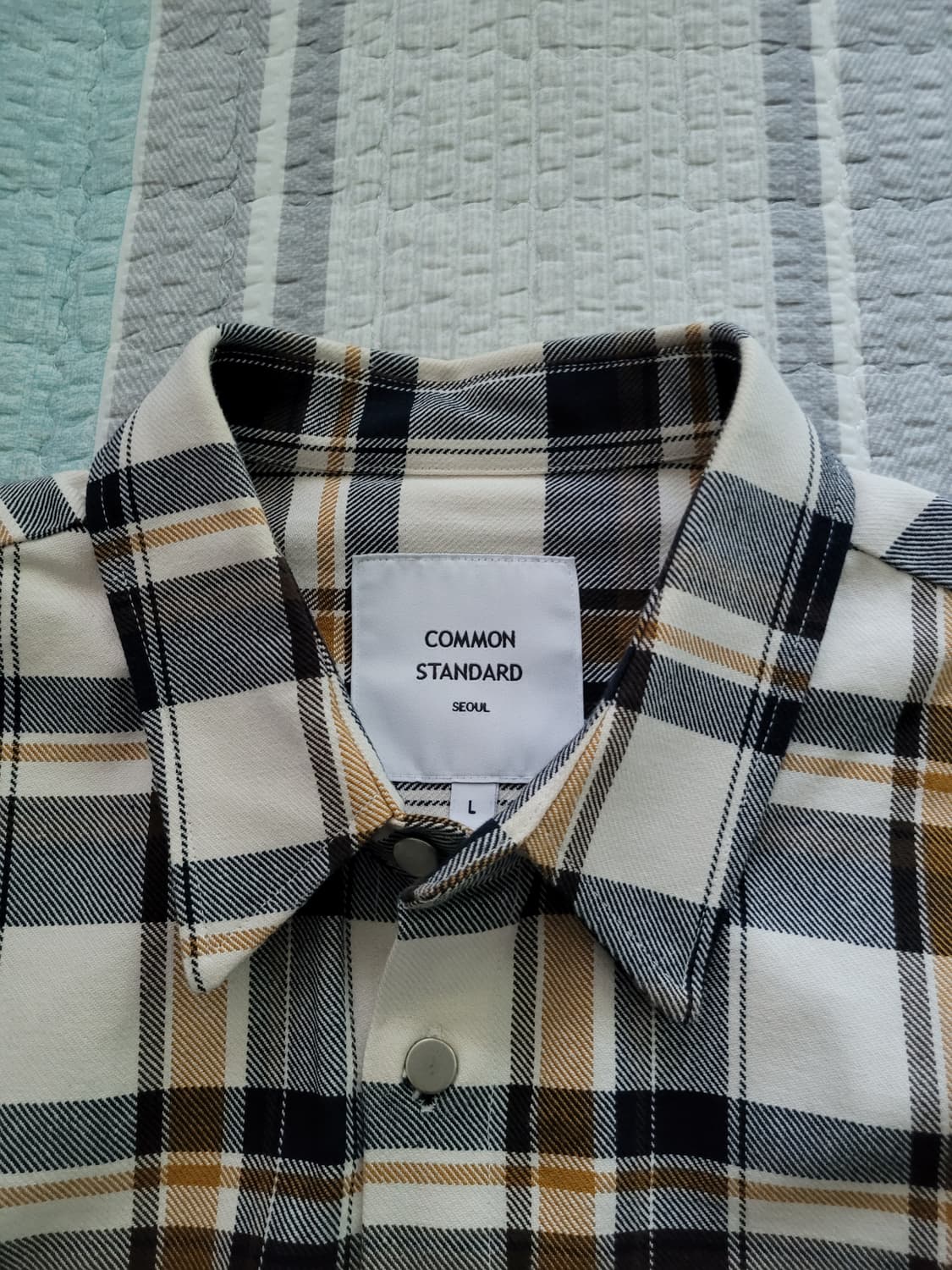 커먼 스탠다드CommonStandard 하드코튼 오버핏 체크남방 110 상품이미지3