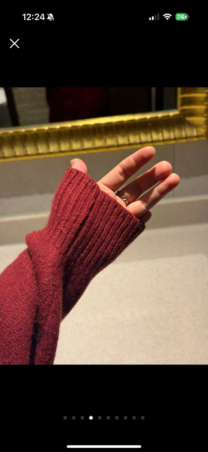 꼼데가르송 옴므 버건디 카라 니트 상품이미지4