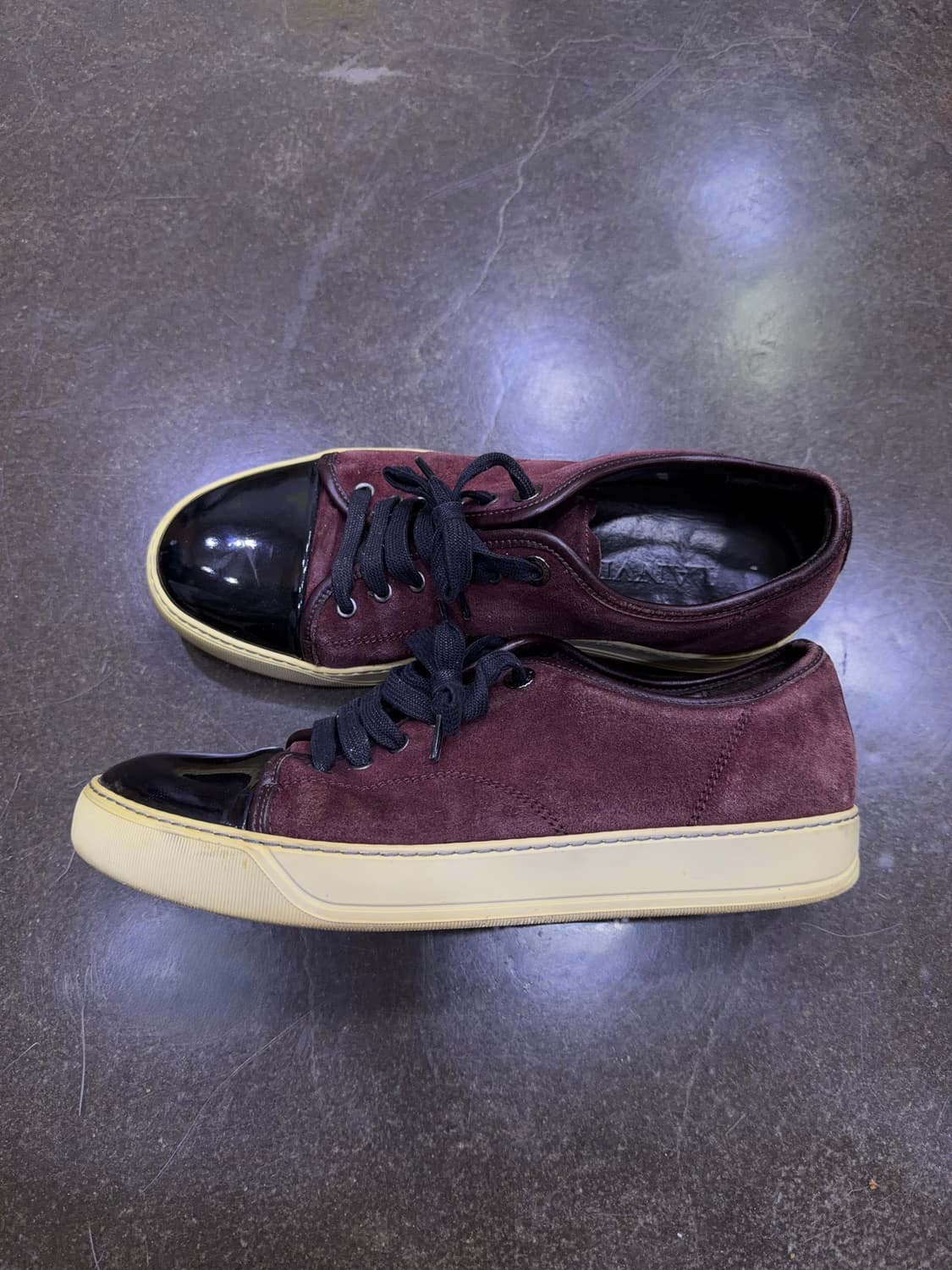 랑방 벨루어 스웨이드 레더 버건디 블랙 스니커즈 6 (250) 상품이미지6