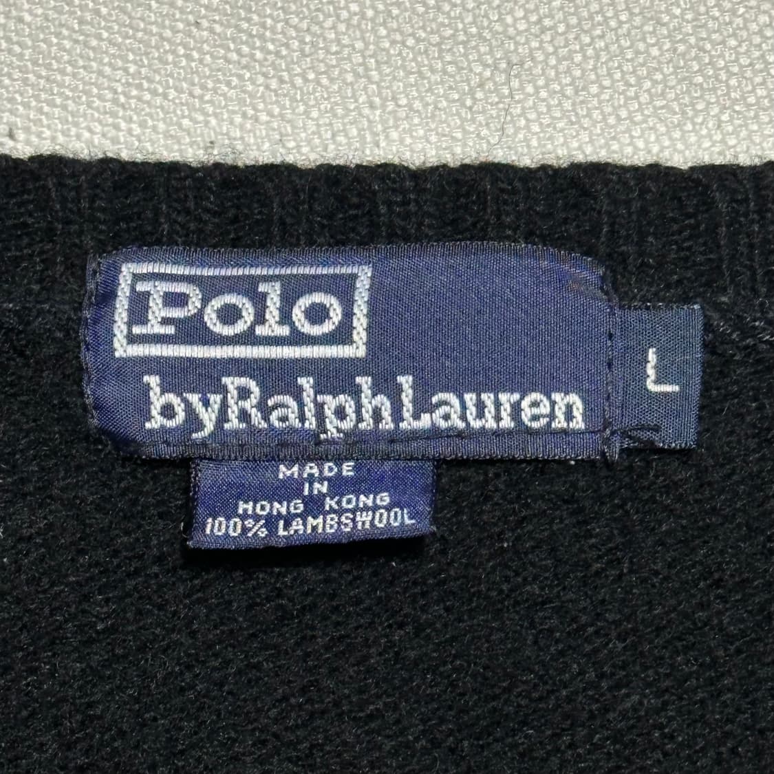 L 폴로랄프로렌 여성용 브이넥 블랙 램스울 니트  상품이미지4
