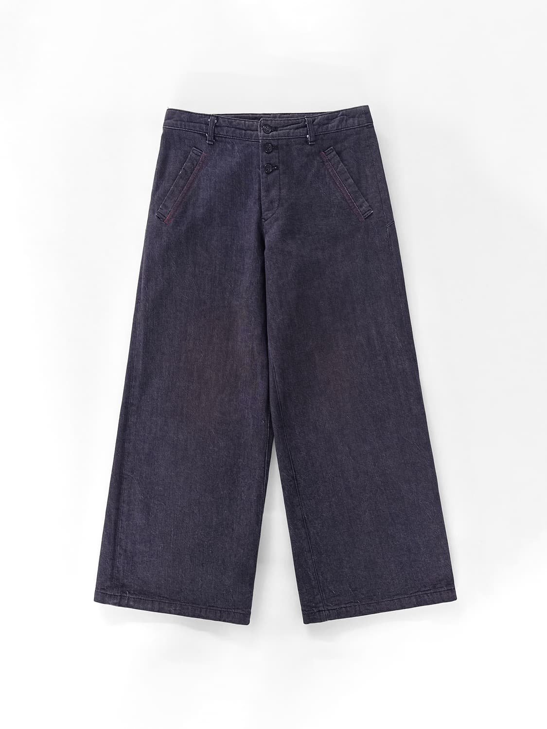 (Rare) 90s I.S 스나오 쿠와하라 버튼 데님 세일러 와이드 팬츠 상품이미지2