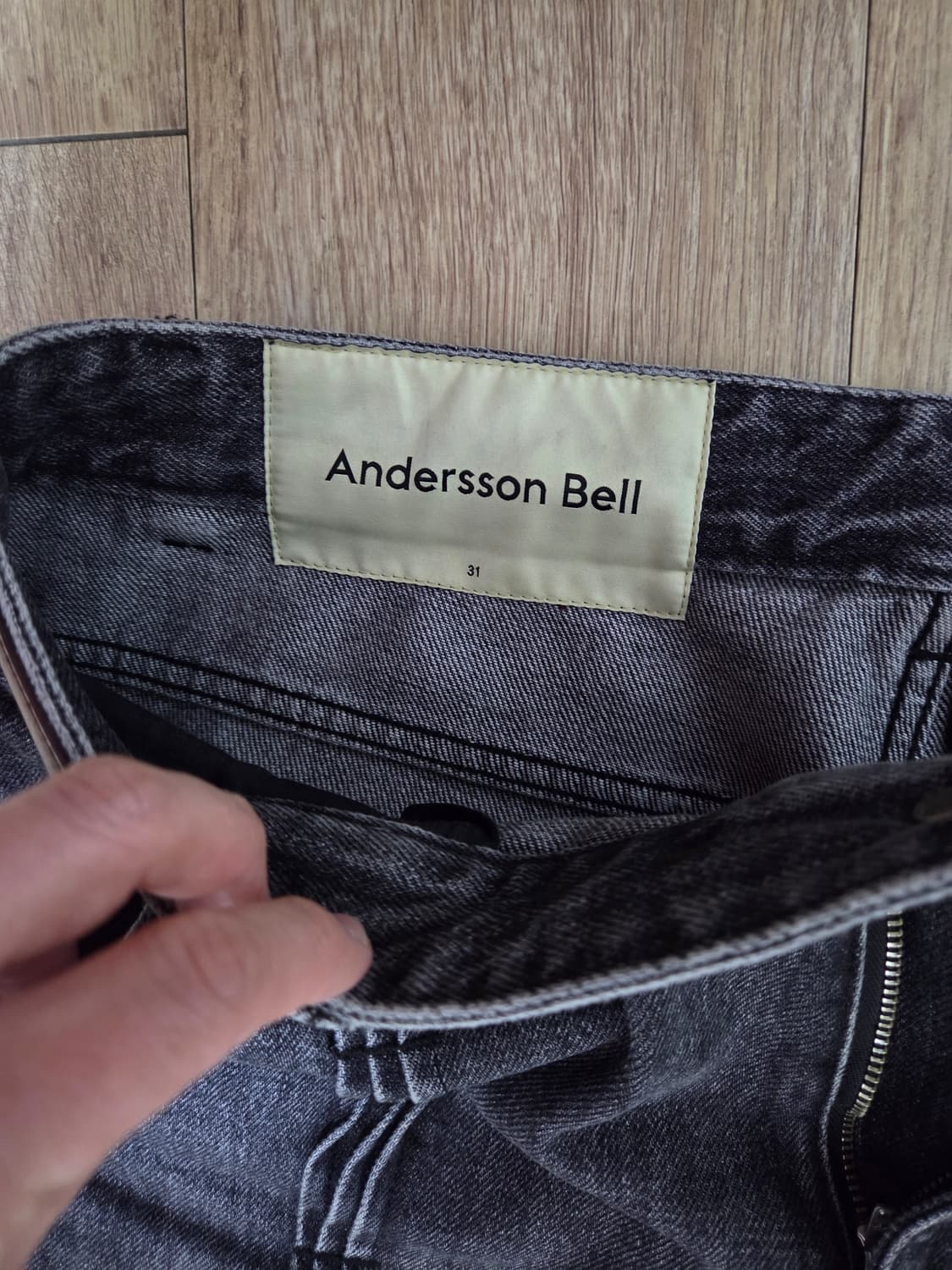 앤더슨벨 웨이브 와이드 레그 진 흑청바지 31 상품이미지2