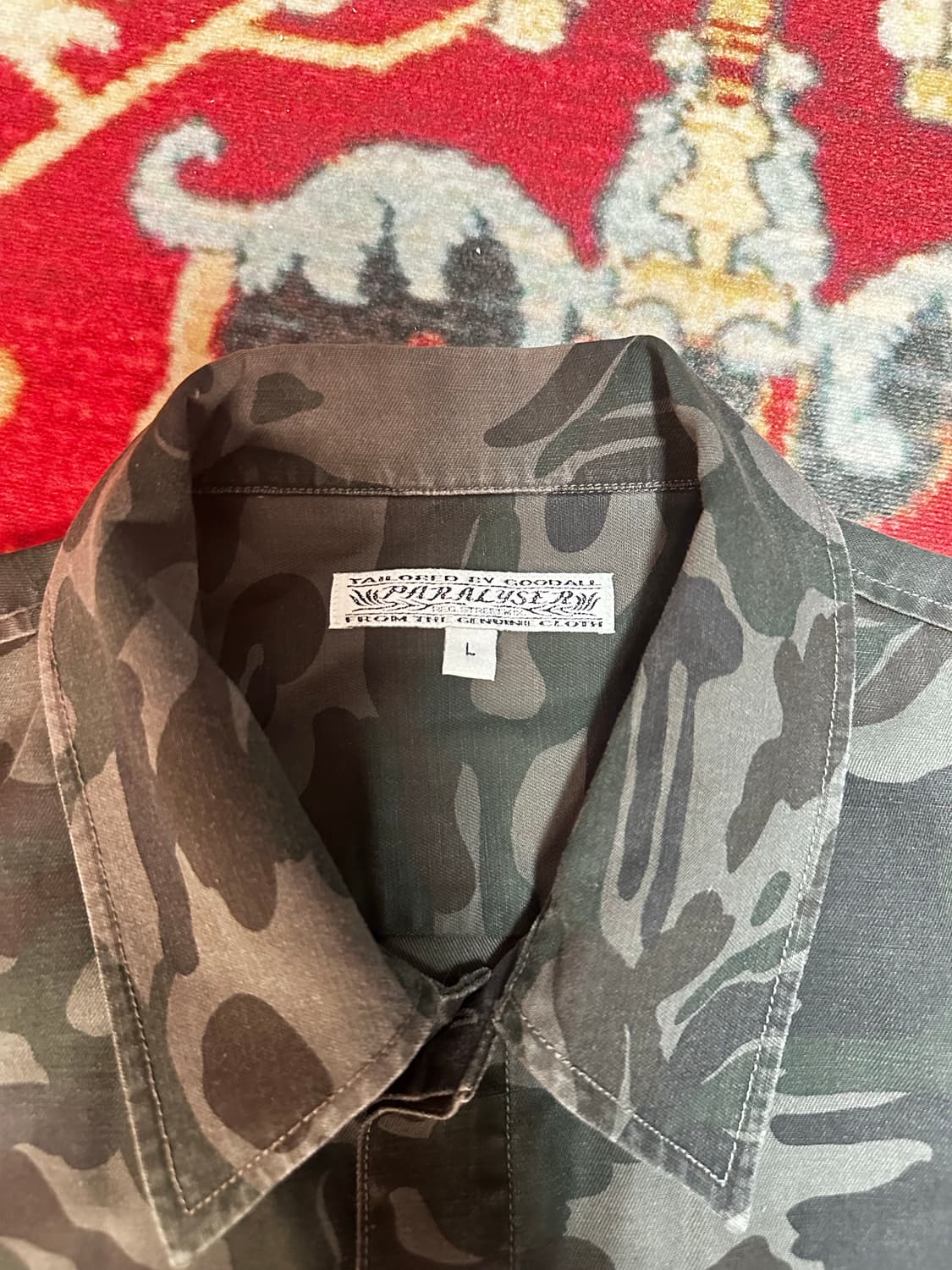 파라라이저 일본 빈티지 카모 반팔 셔츠 L 상품이미지2