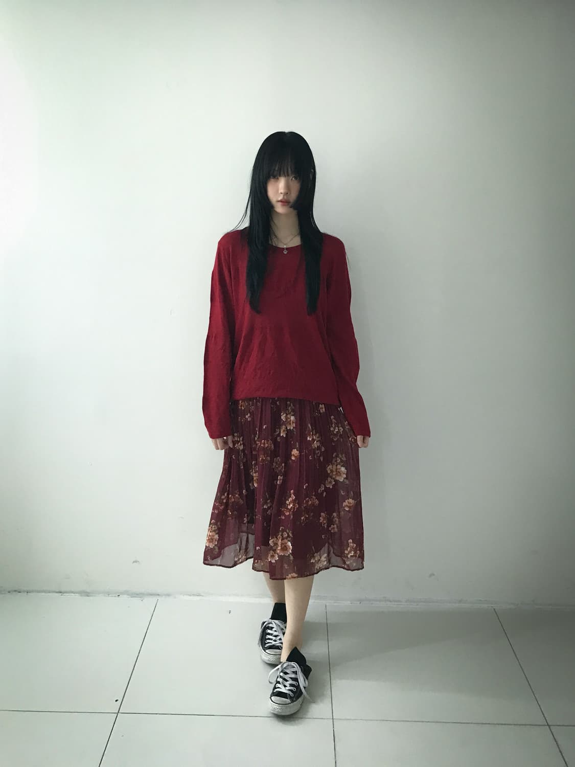 Loose U Neck Knit(Red) 상품이미지7