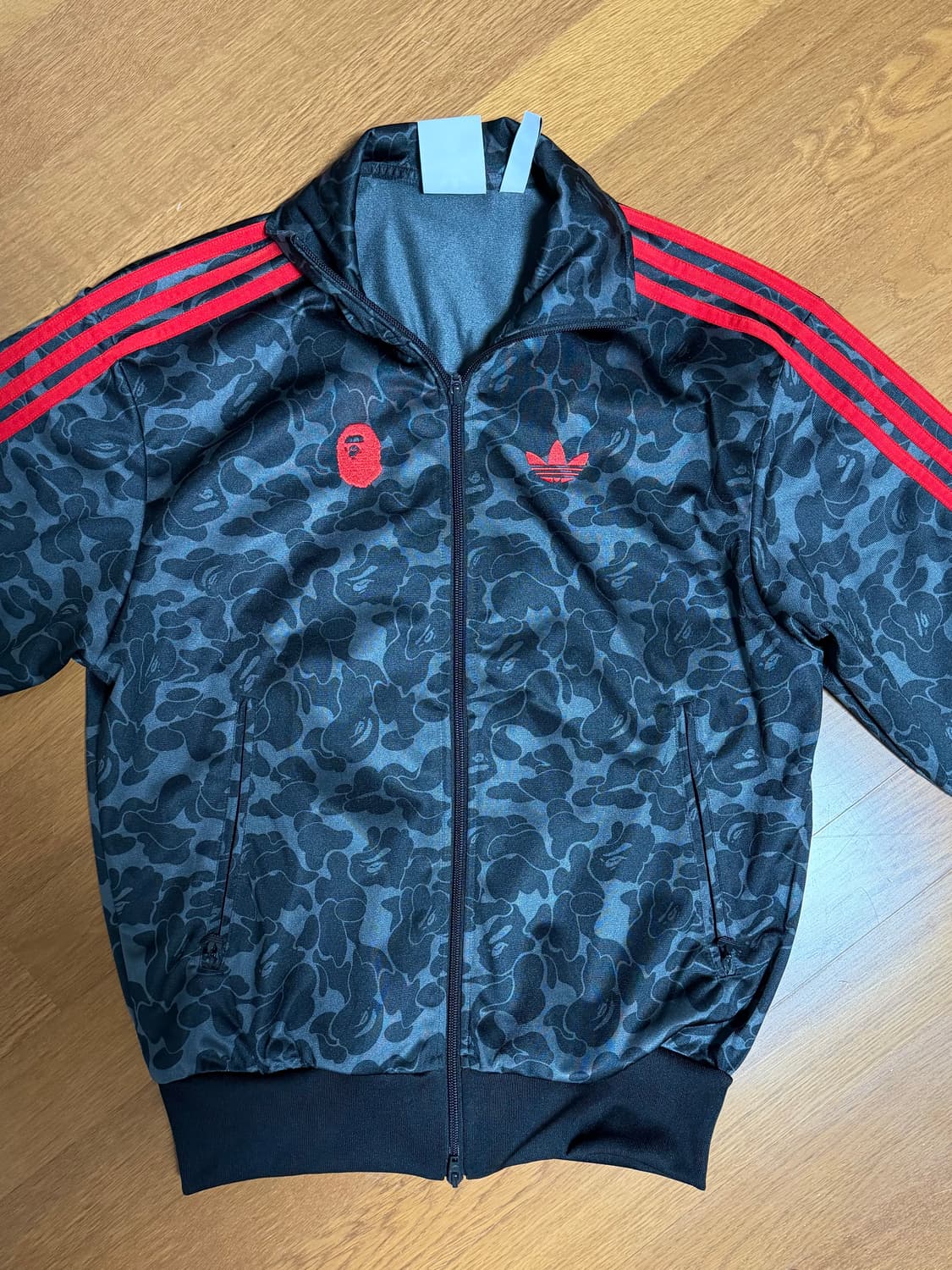 베이프 아디다스 올오버 프린트 탑 블랙 져지 트랙탑 상품이미지1