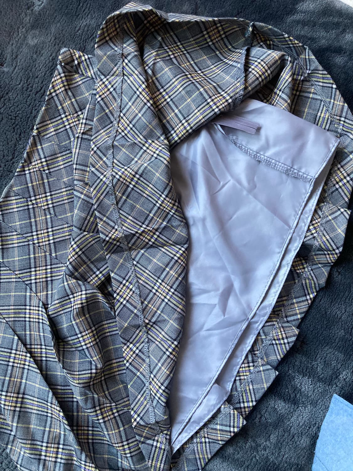 큐리티 METALLIC CHECK PLEATS SKIRT(실사) 상품이미지8