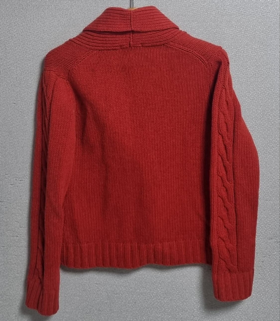 실측 S (55) 빈폴 빈티지 다크오렌지 숄카라 니트 가디건 상품이미지2