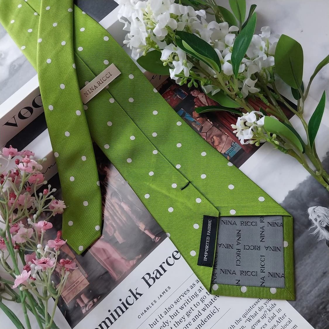 니나리치 실크 라임 도트 넥타이 9.1cm A등급 K1681
 상품이미지6