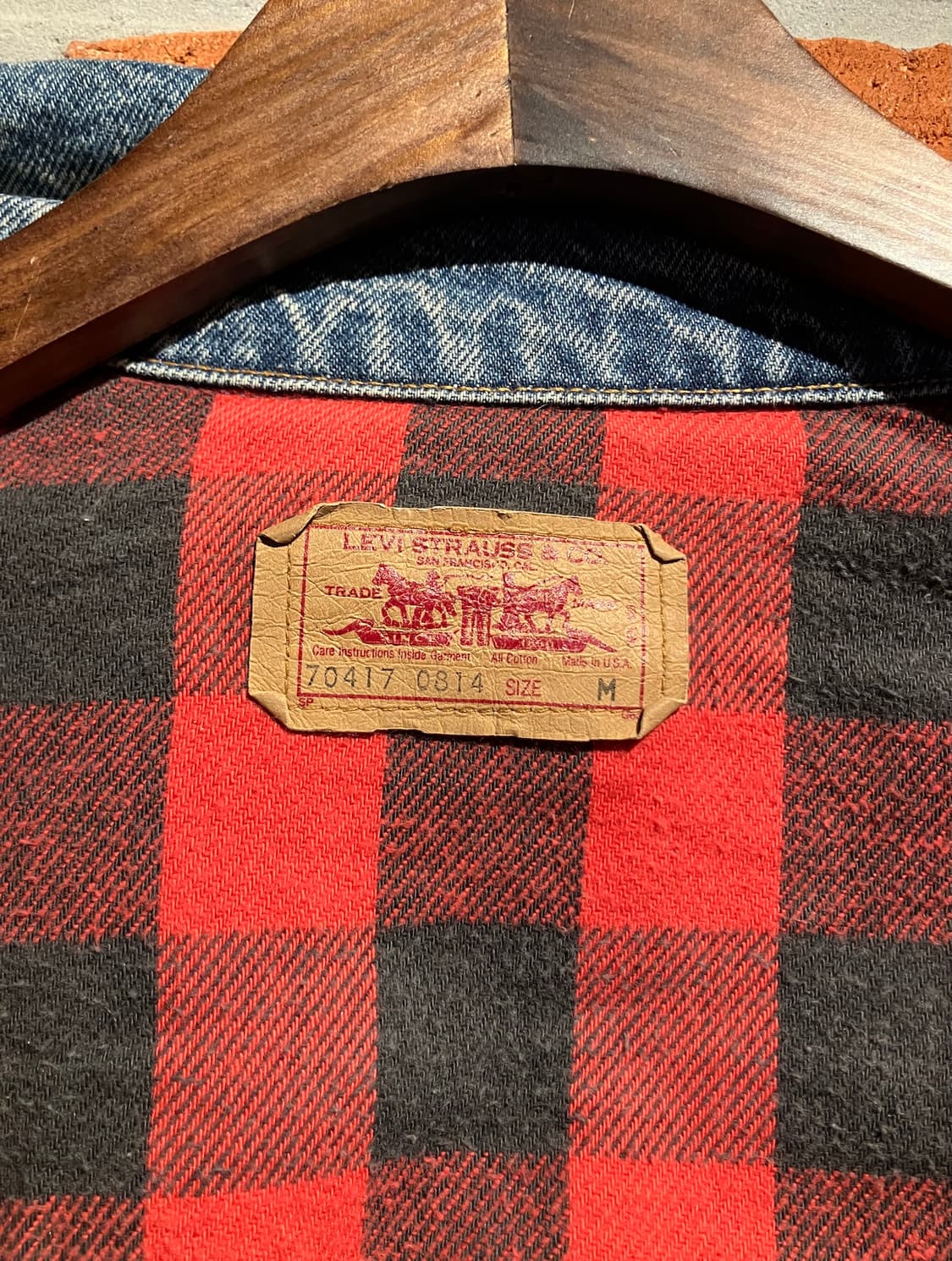 80s USA 빈티지 리바이스 버팔로 안감 3세대 데님 자켓 상품이미지7