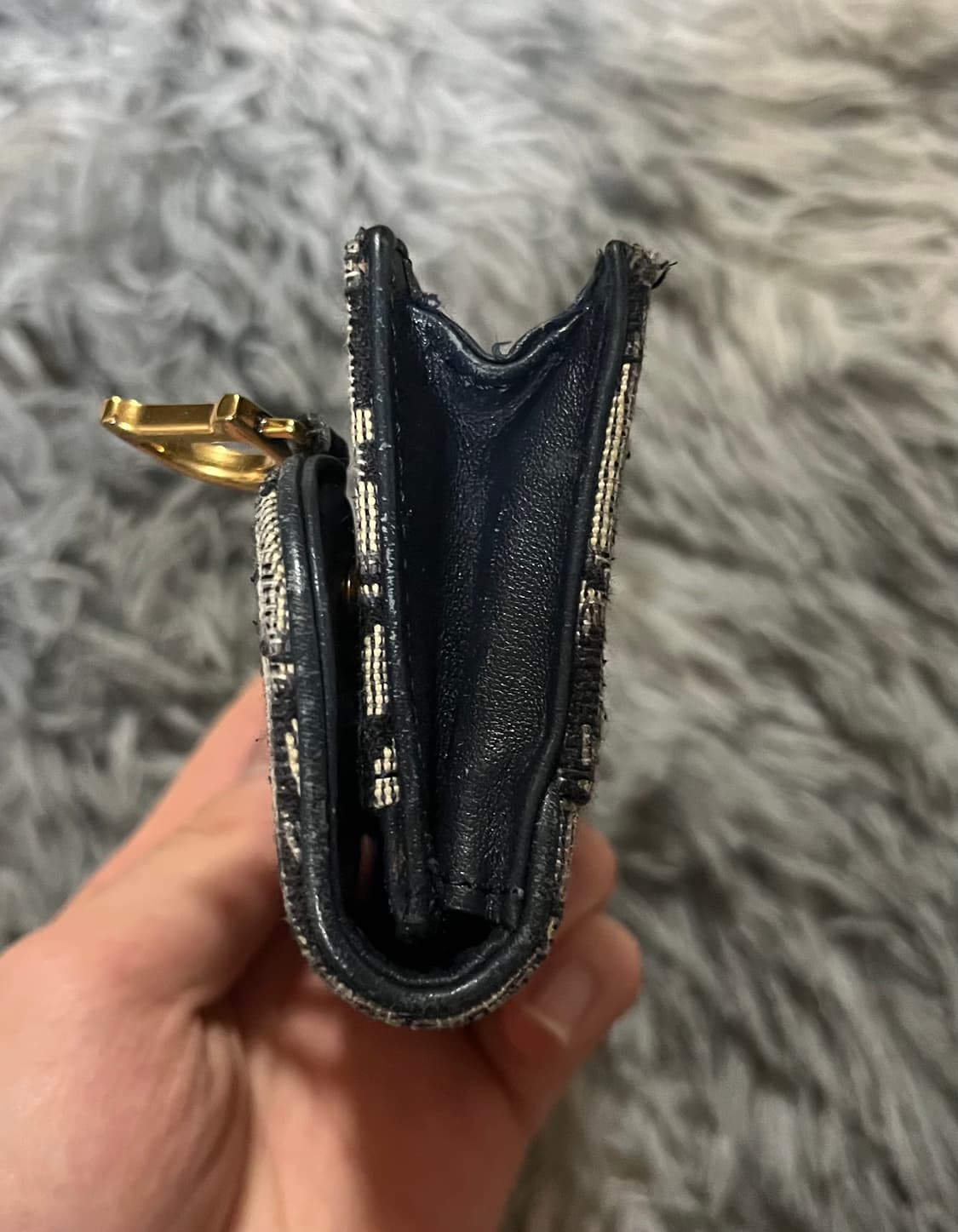 디올 새들 카드지갑 블루 상품이미지6