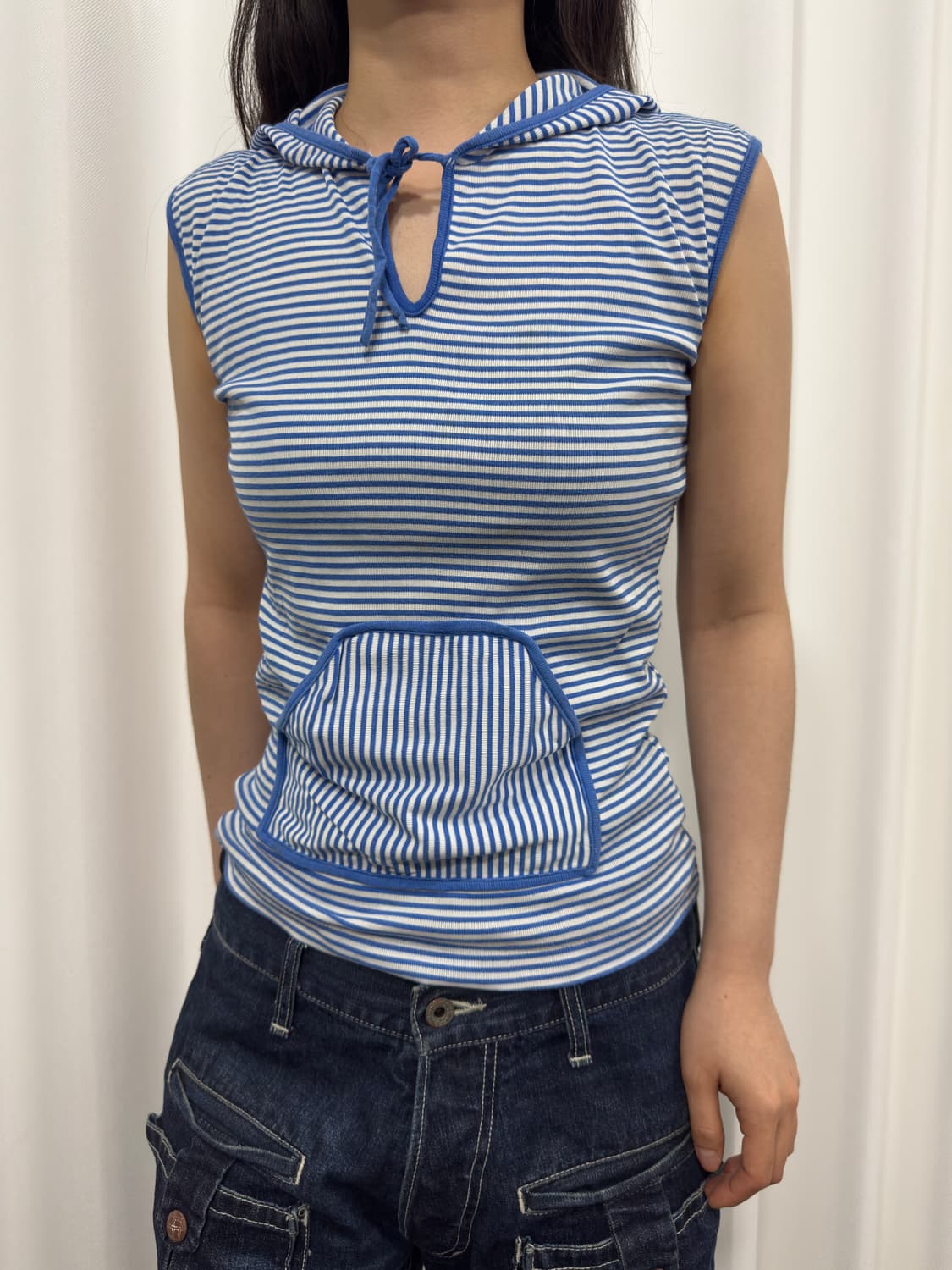 bon bon stripe hood sleeveless  상품이미지2