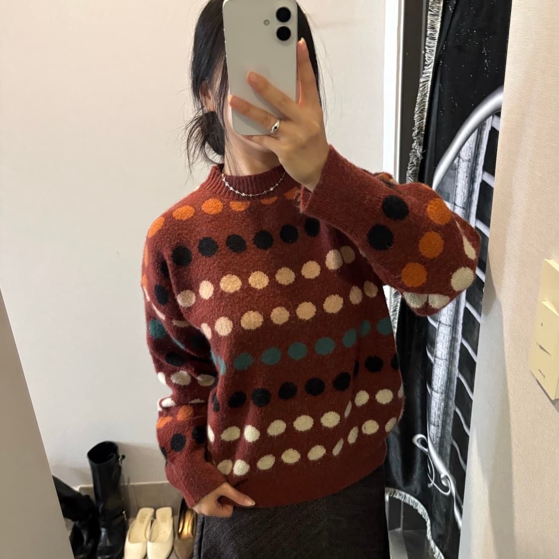 컬러 도트 긴팔 니트 상품이미지2