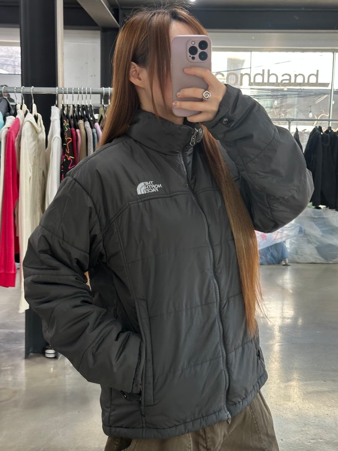 노스페이스 경량 패딩자켓 차콜 상품이미지1