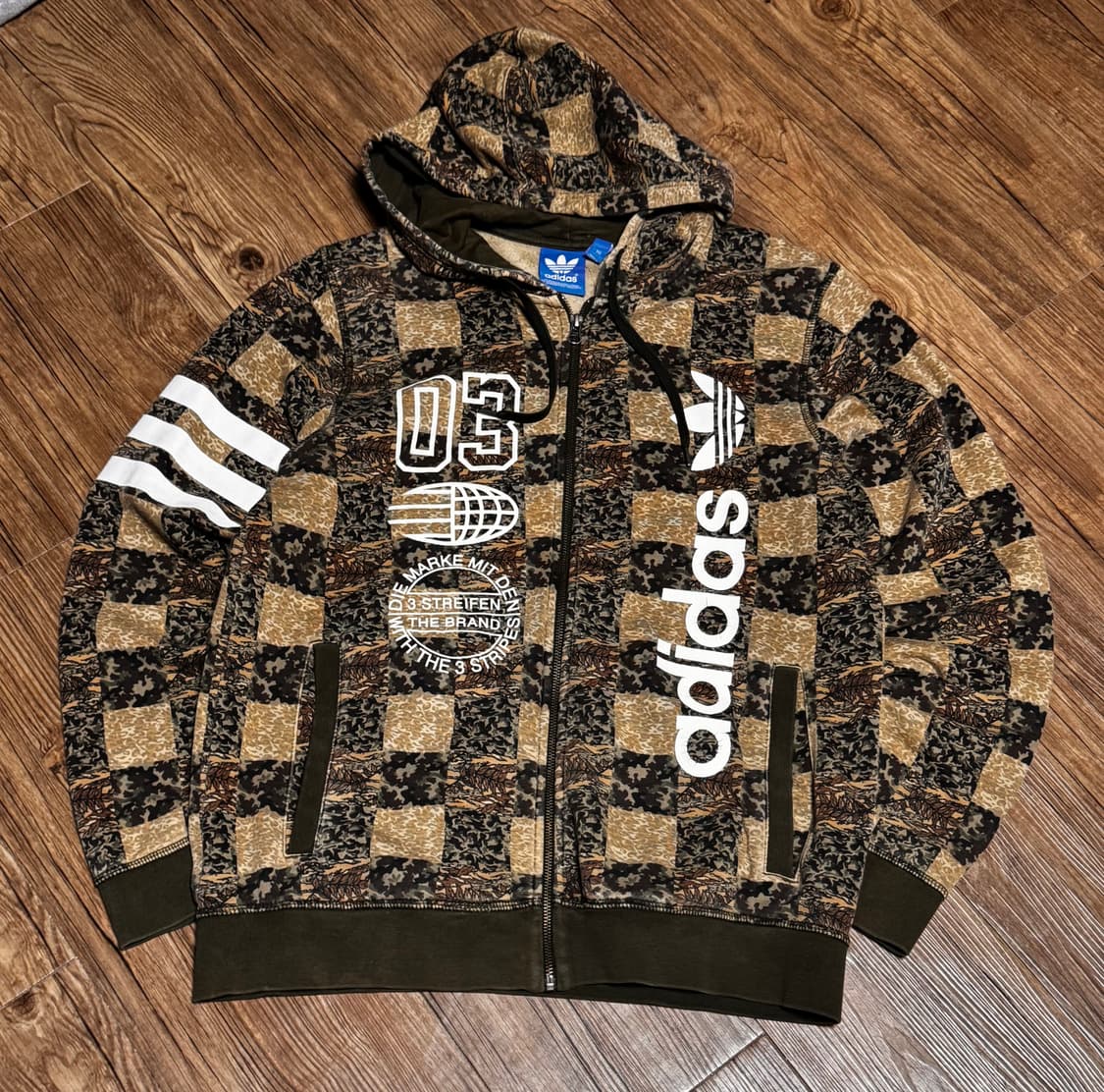 [2XL] 아디다스 카모 크랙 후드티집업 상품이미지2