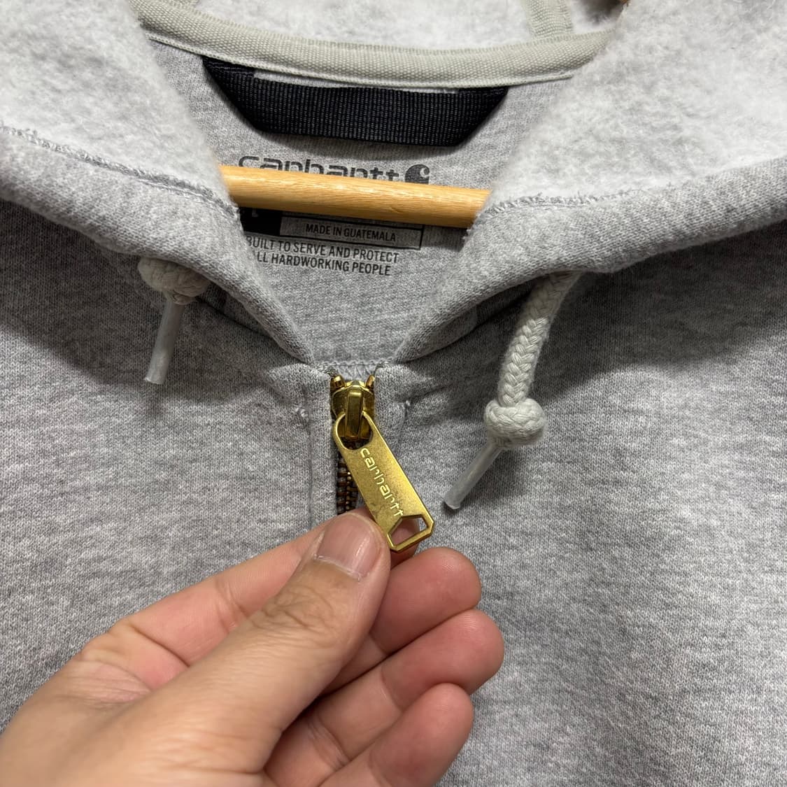 칼하트 그레이 루즈핏 후드집업 상품이미지4