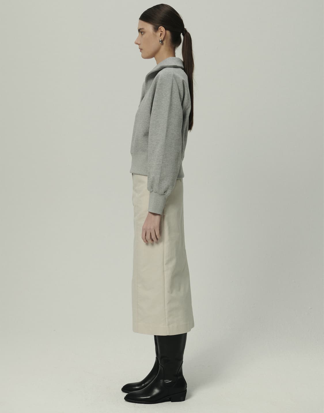 SHAWL CALLA SWEATSHIRTS [MELANGE GRAY] 상품이미지3