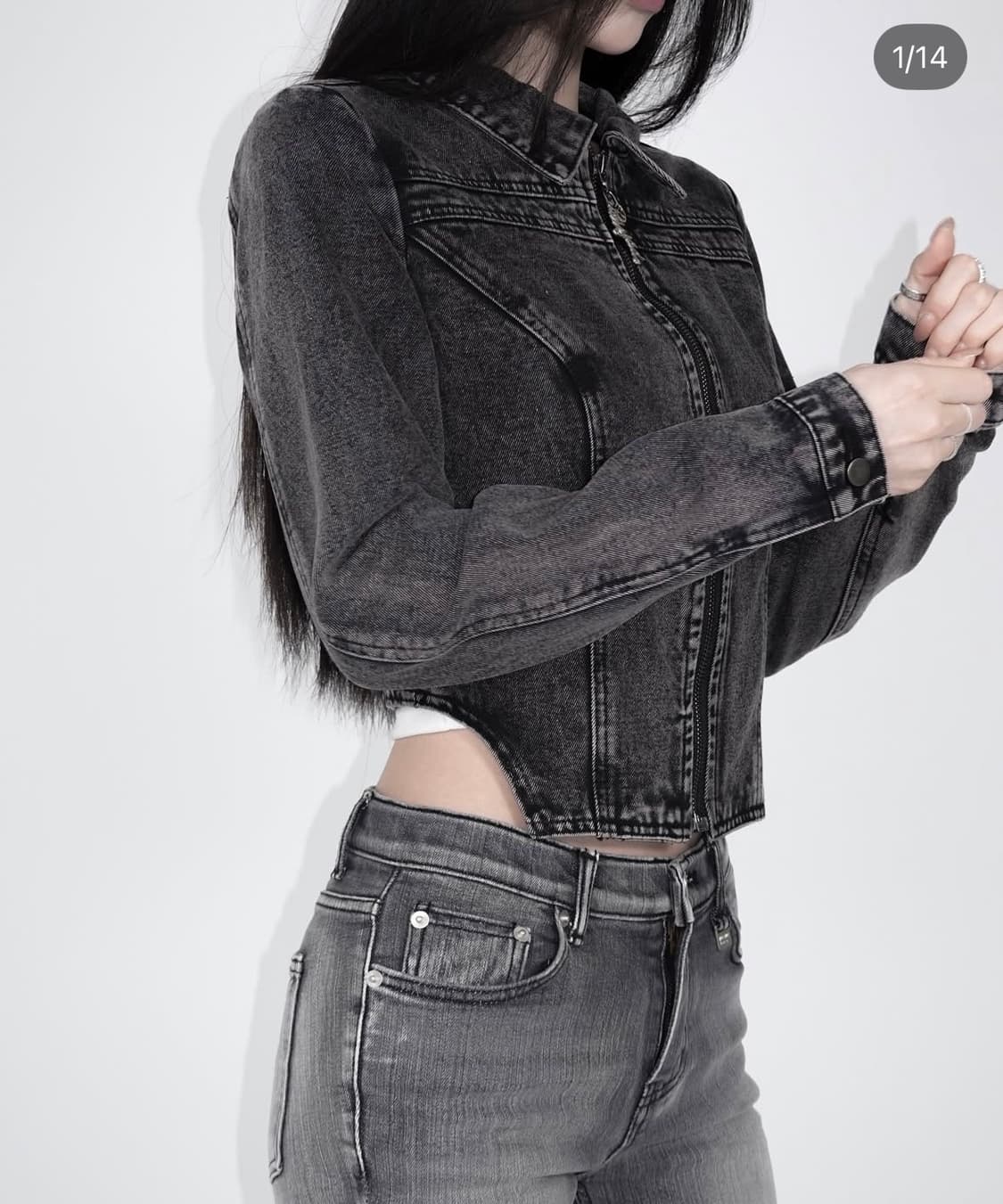 페일제이드 Unbalanced Vintage Crop Jacket  상품이미지4