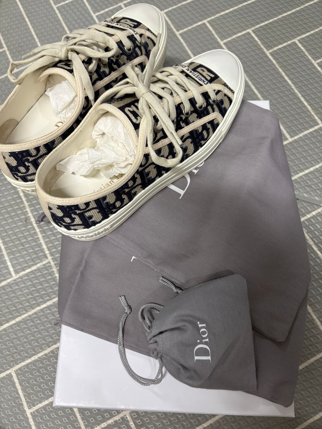 디올 오블리크 스니커즈 38 딥블루 상품이미지8