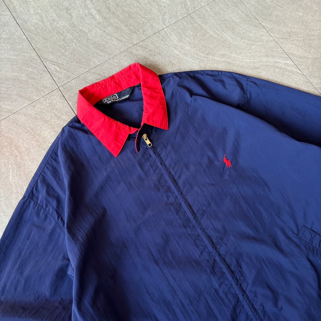 90년대 생산 폴로 네이비 나일론 자켓 상품이미지2