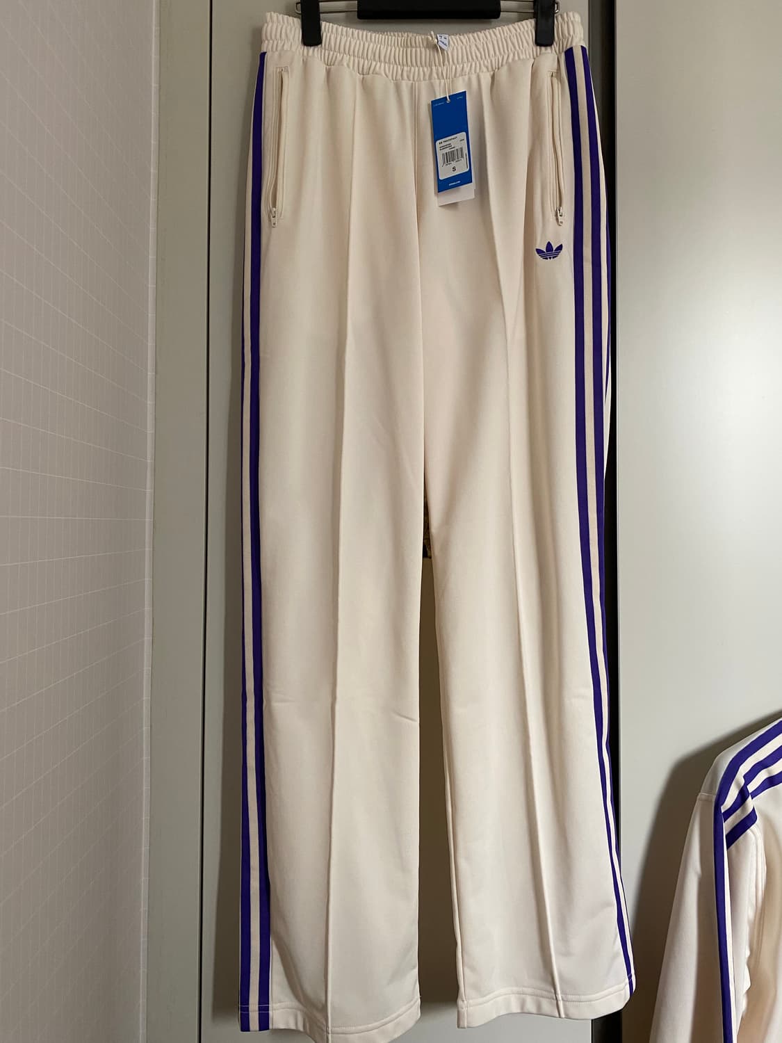 새상품) 아디다스 남녀공용 BB트랙팬츠-화이트퍼플 상품이미지1