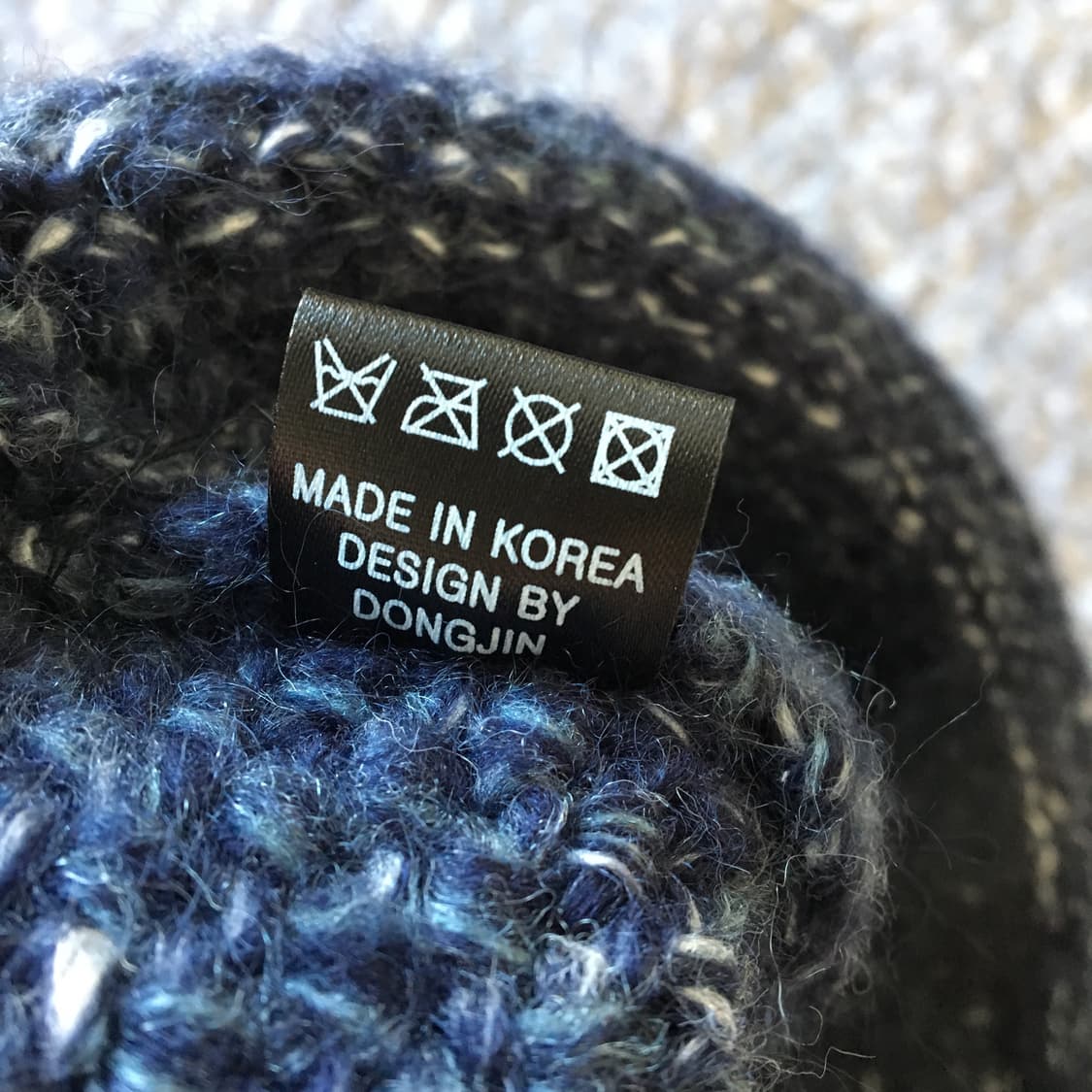 돌돌이 보카시 니트 모자 겨울 뜨개 니트 네이비 y2k 큐트 키치 상품이미지5