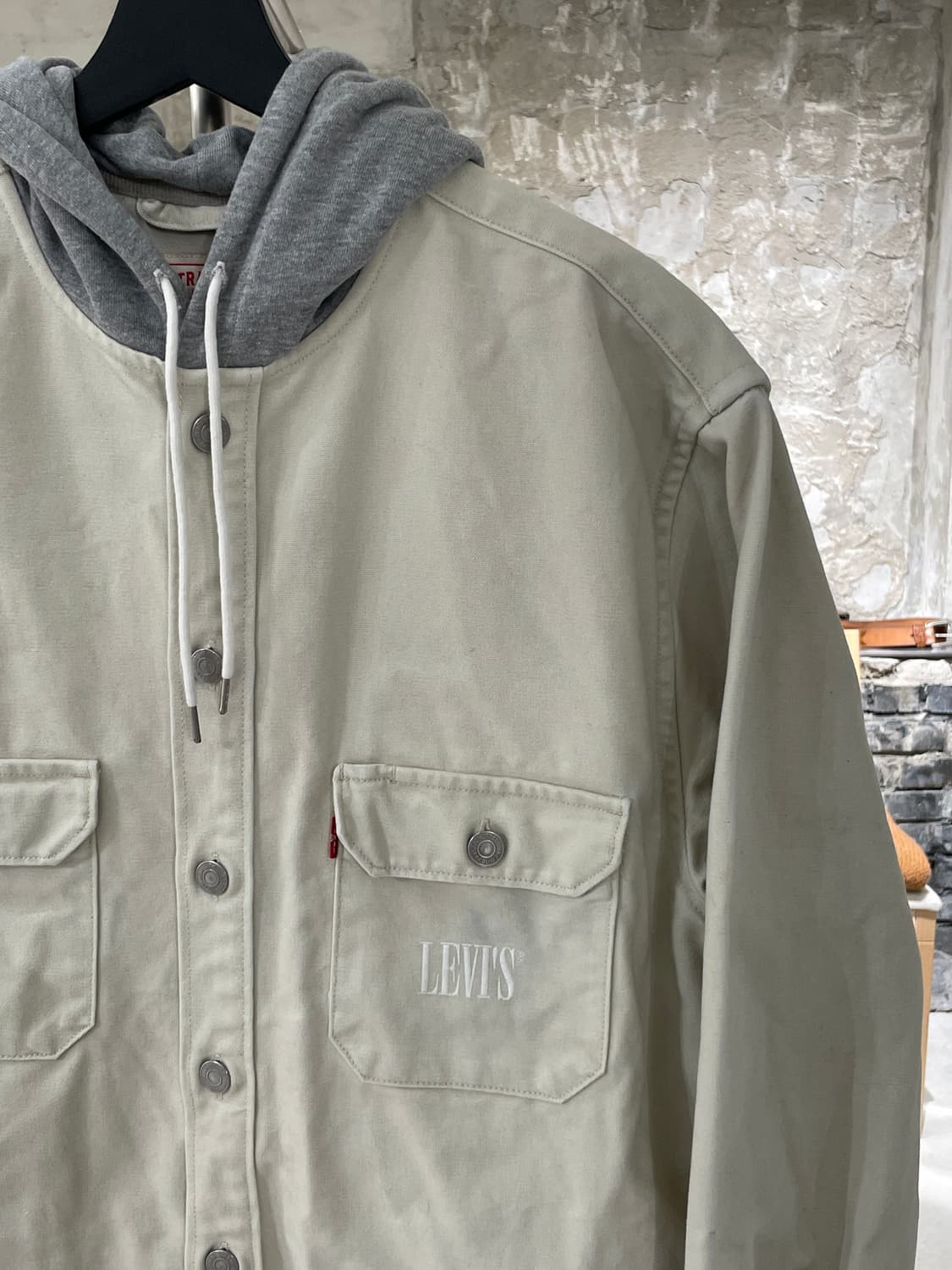 리바이스 아이보리 잭슨 후디 오버 셔츠 자켓 상품이미지3