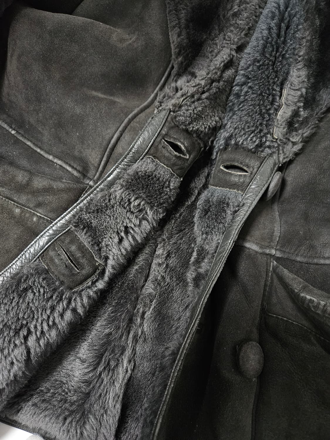 VIRDIAN 양가죽 양털 리얼레더 무스탕 코트 자켓 빈티지 다크 110 상품이미지5