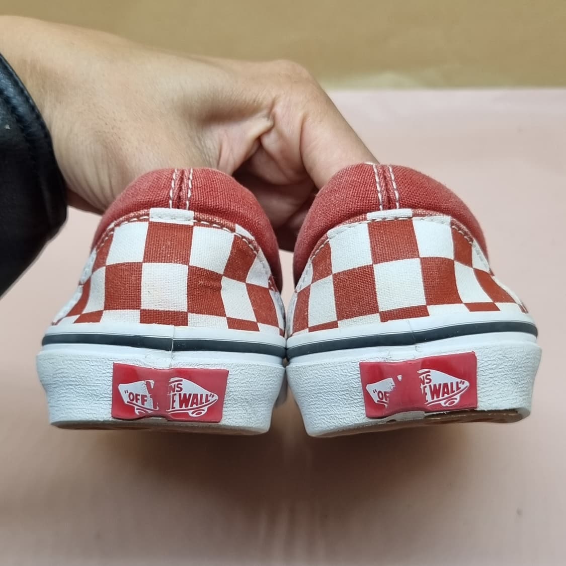 반스 체커보드 레드 슬립온 225 상품이미지4