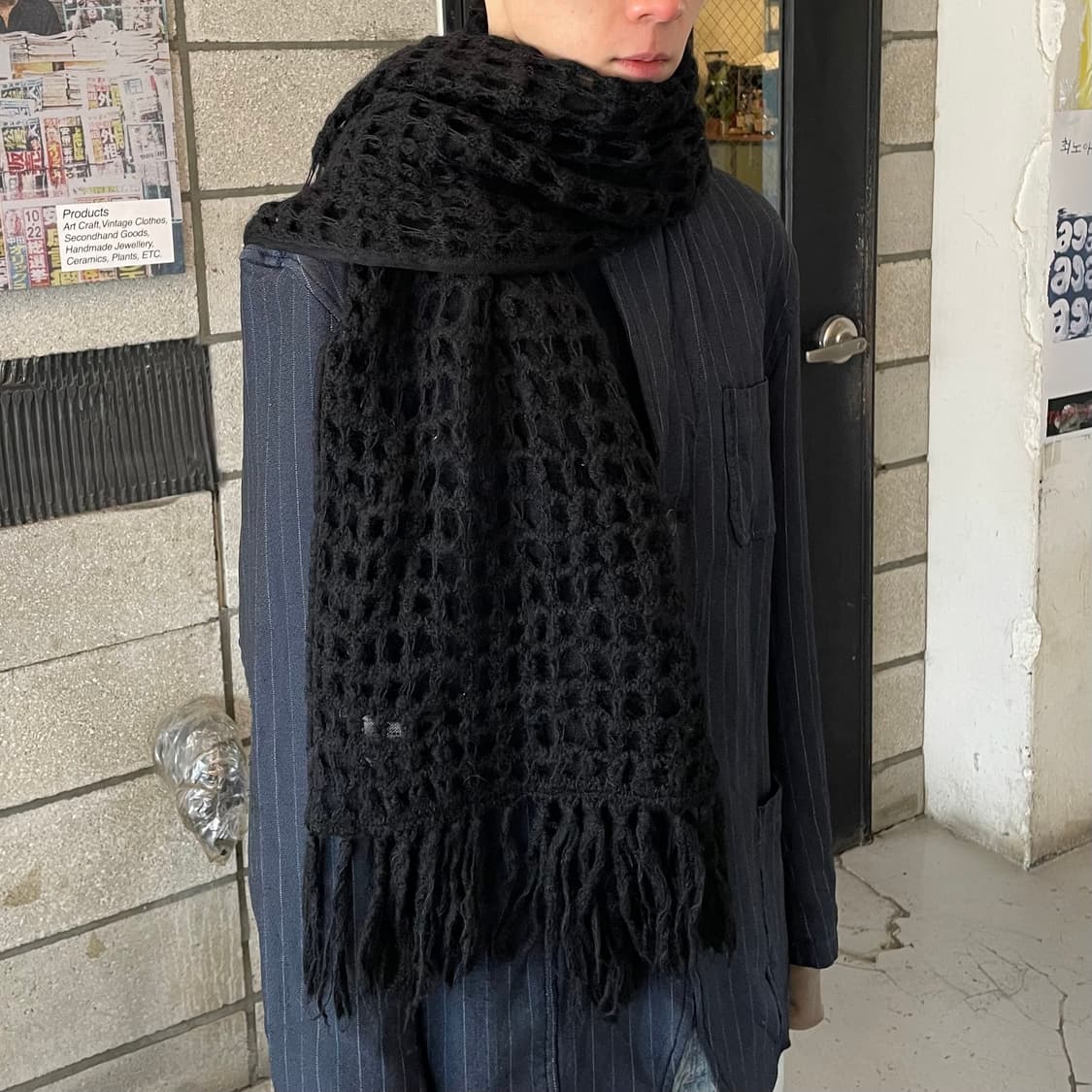 요지야마모토 리미푸 메쉬 레이어드 머플러 상품이미지1