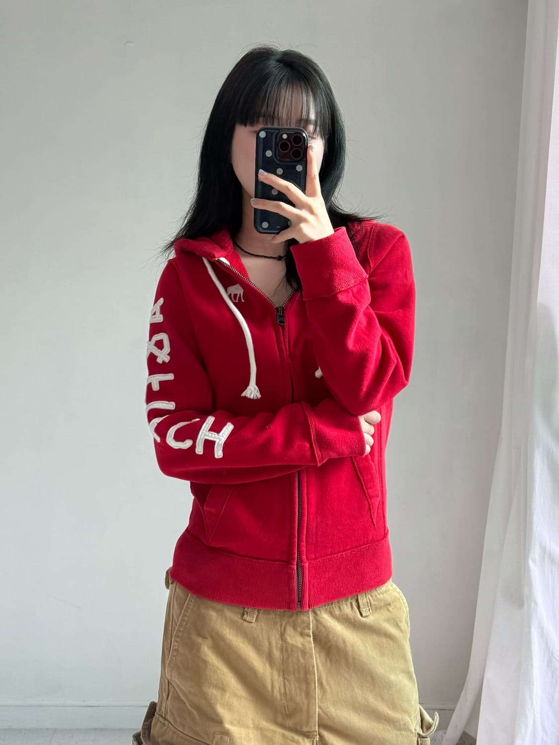 아베크롬비 레드 후드집업 상품이미지2