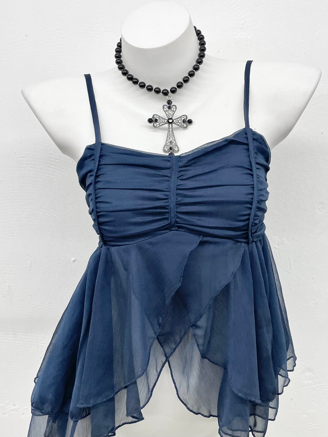 네이비 셔링 시어 슬립 상품이미지2