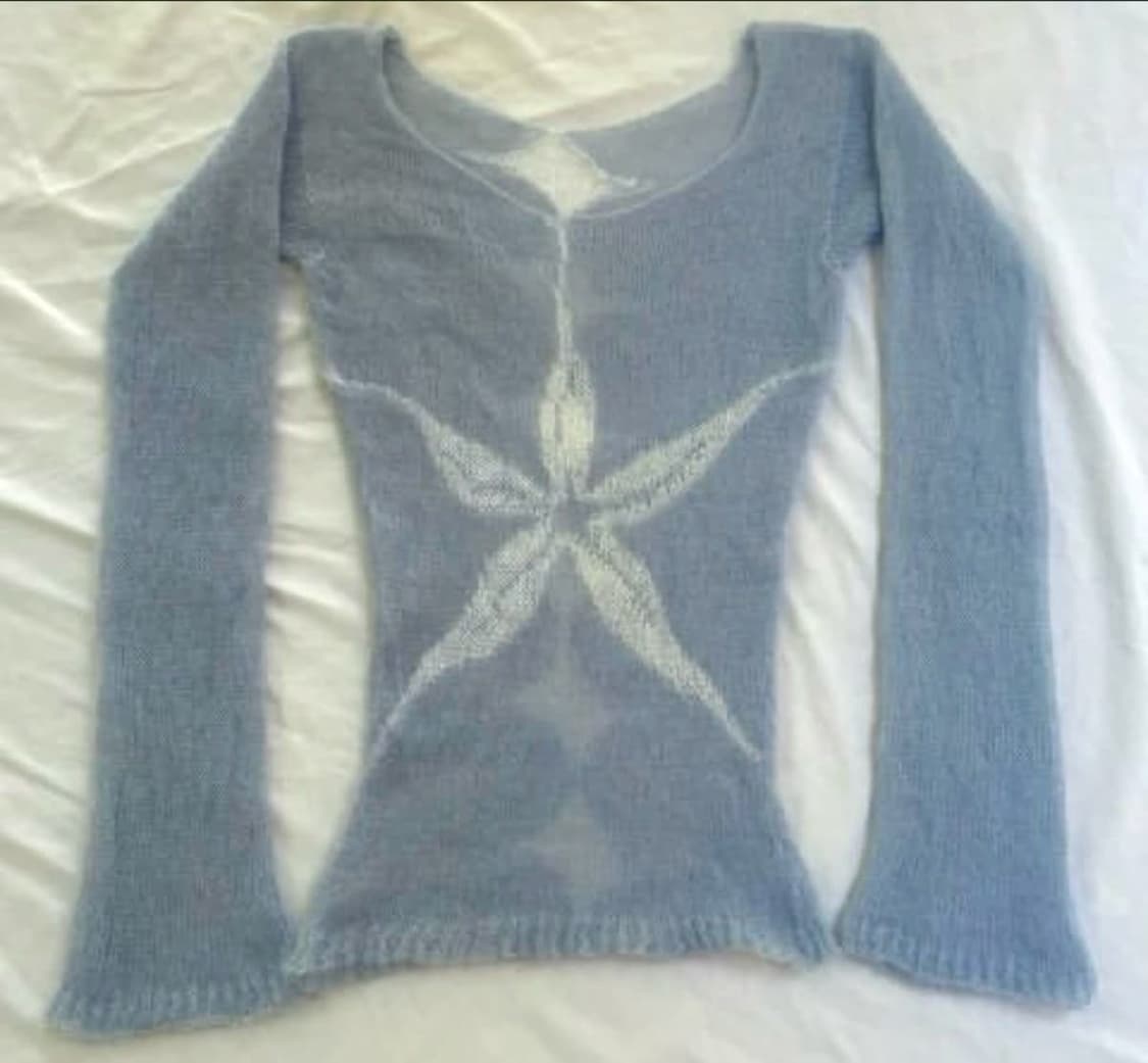 Blue starfish angora knit sweater •• * 상품이미지1