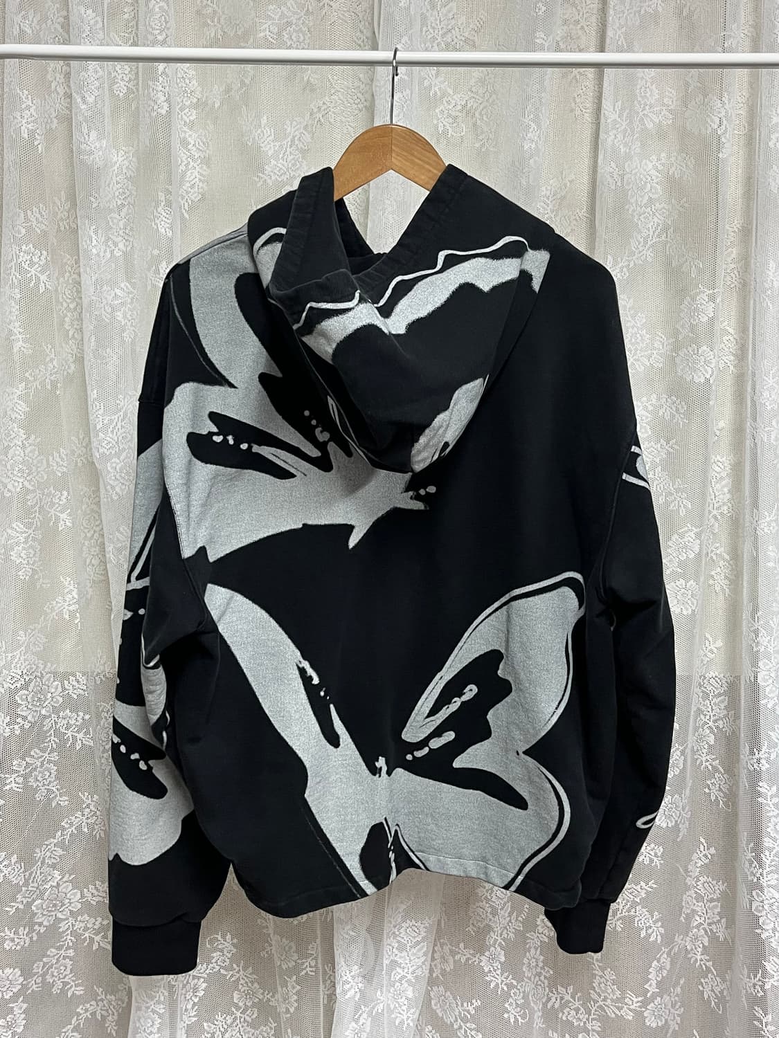 100) 한섬 시스템 옴므 후드 티셔츠 블랙 상품이미지2