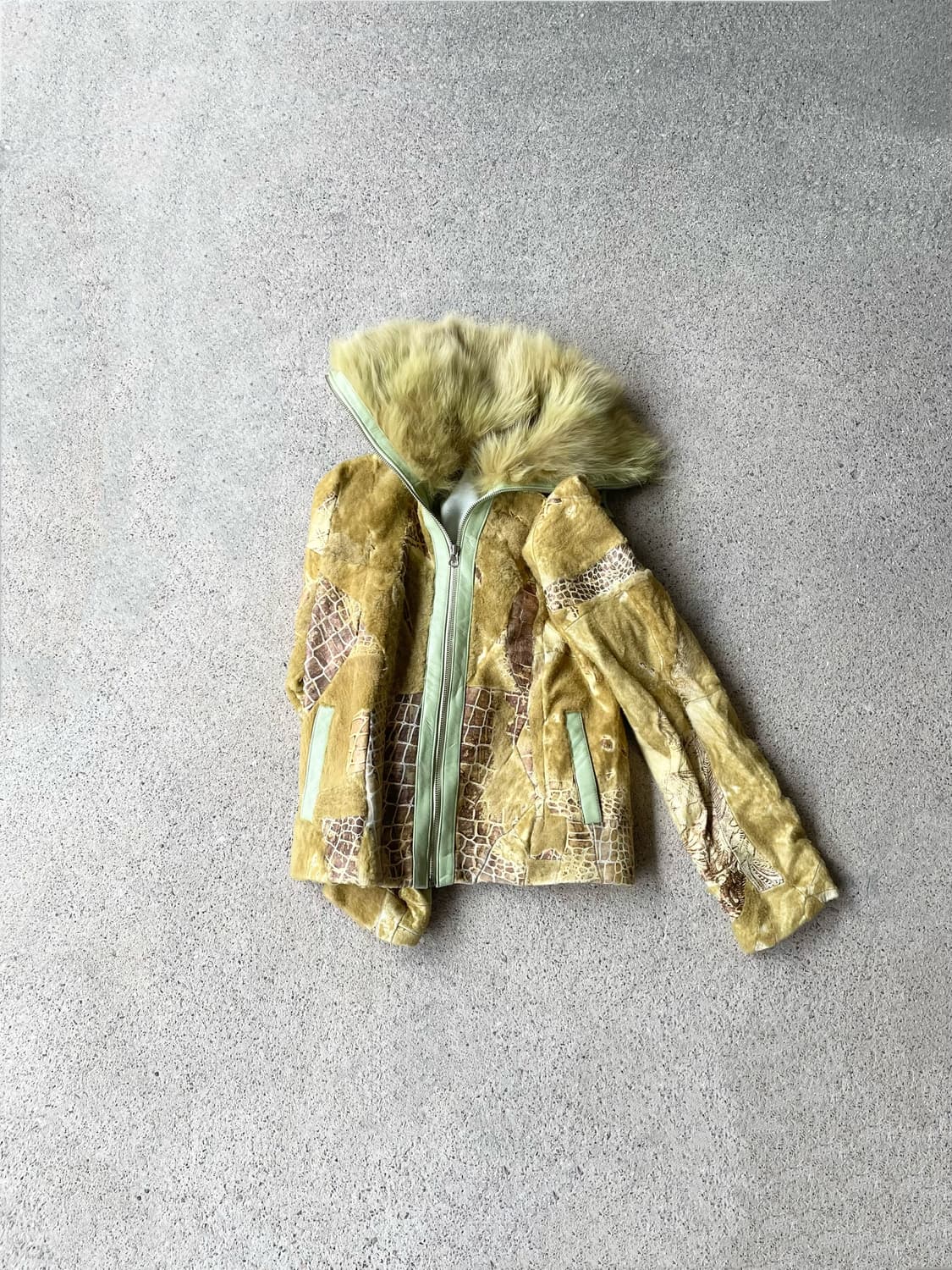 Fox patchwork shearling jacket 상품이미지1