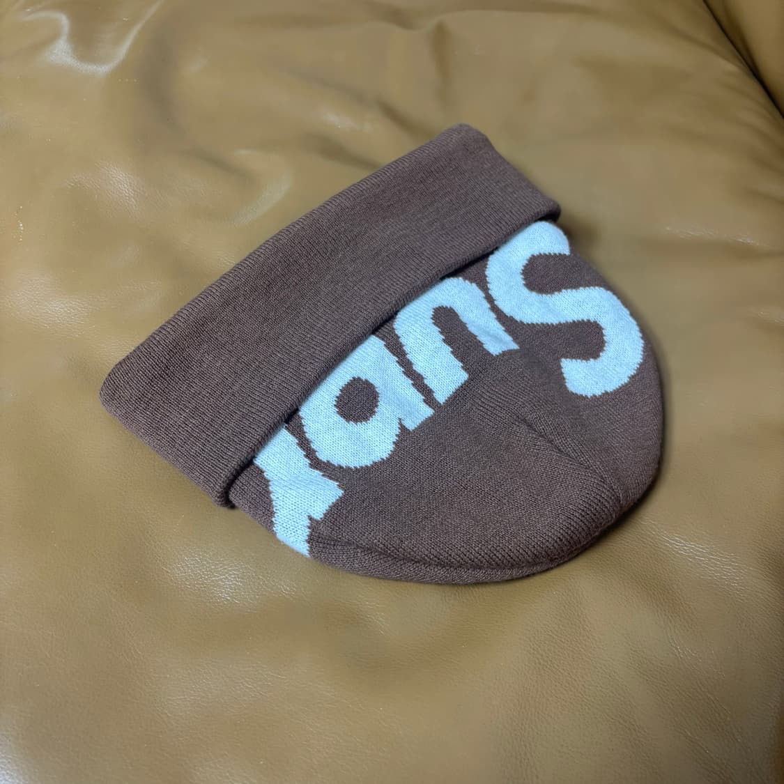 슈프림 비니 모자 빅 로고 브라운 상품이미지7