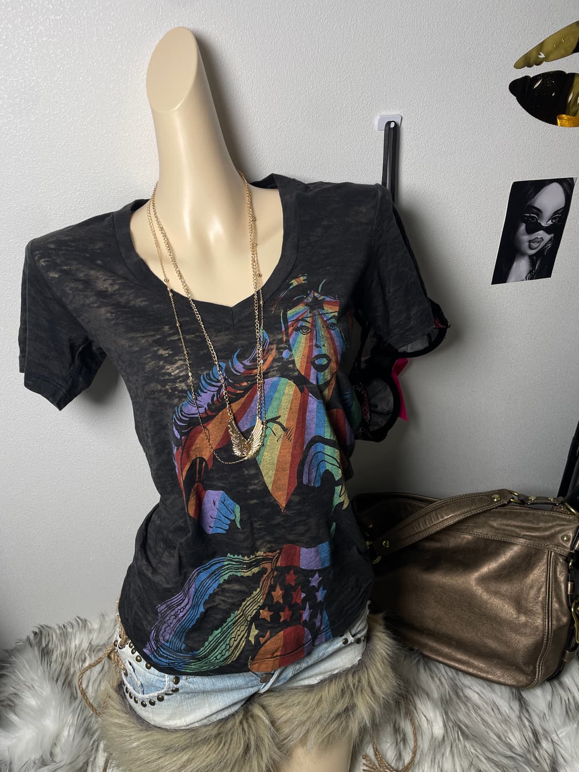 빈티지 펑크 y2k 시스루 반팔 티셔츠  상품이미지1