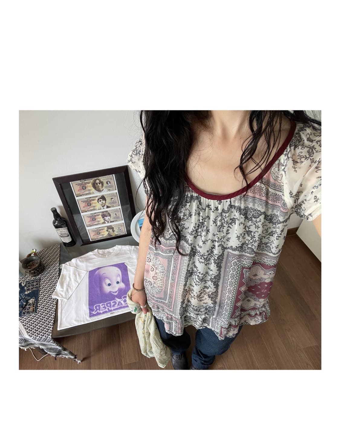 cupro pattern blouse 상품이미지3