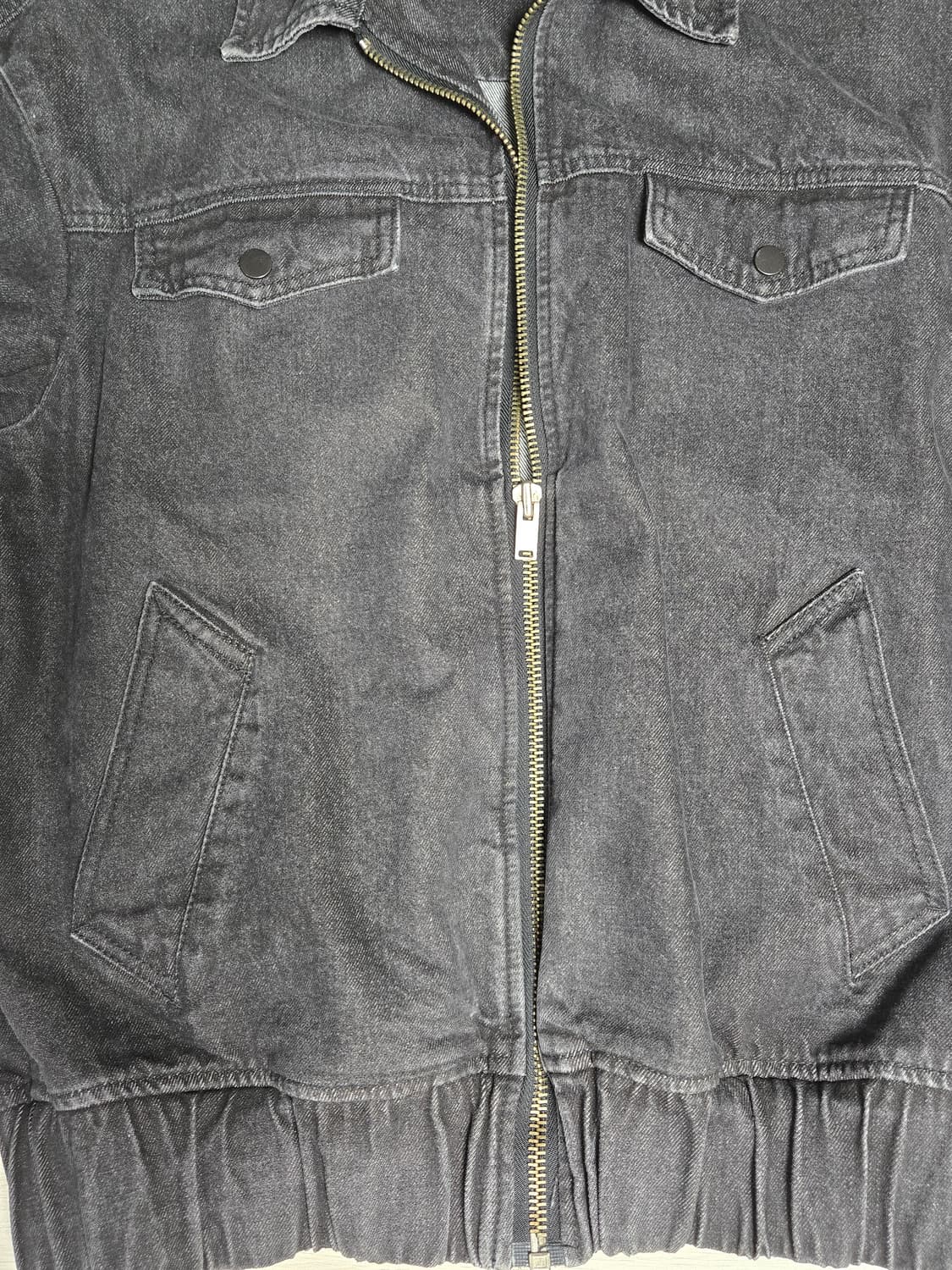 86로드(86ROAD)  워싱 데님 지퍼 자켓 블랙 상품이미지4