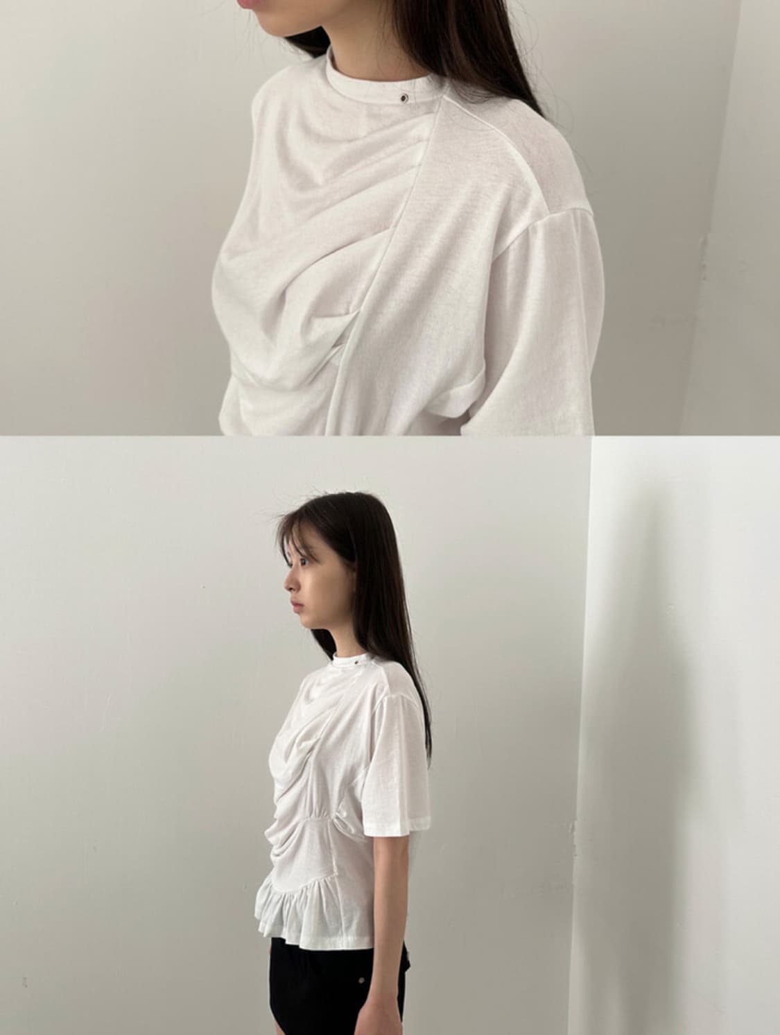 사토미라디오 디테일 프릴 티셔츠 상품이미지3